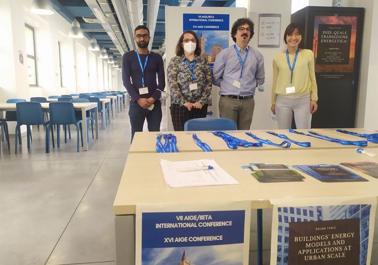 Naoko and her colleagues in the reception desk for AIGE conference