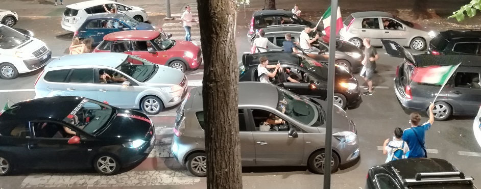 Parading cars