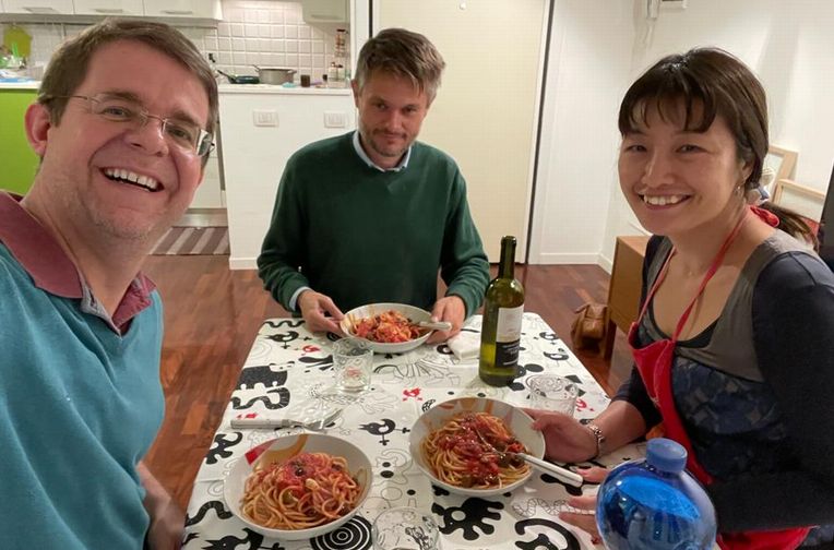 Marcelo and Naoko cooking