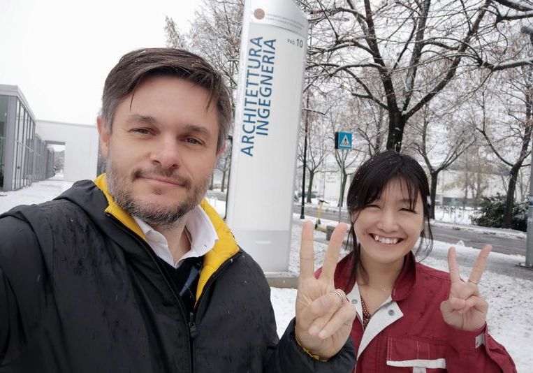 Fabio and Naoko at campus