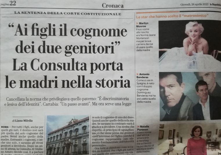 An article of "La Repubbulica"