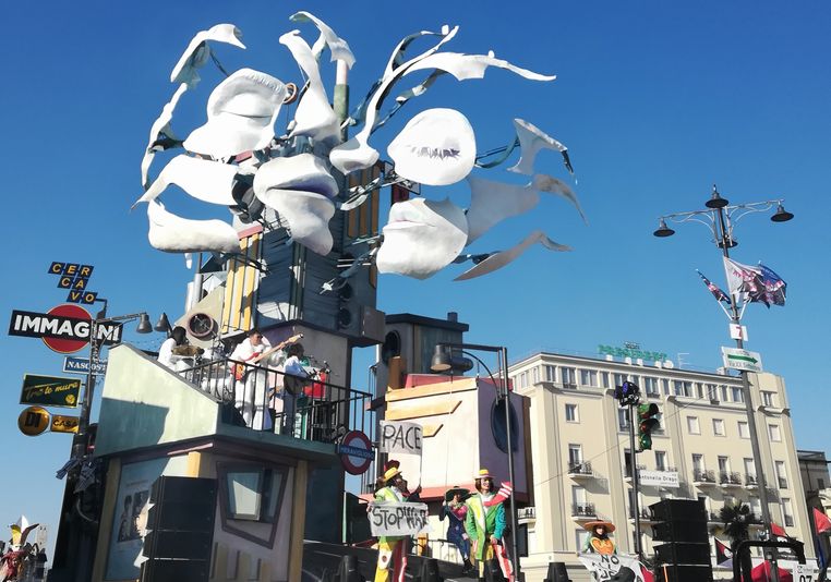 festival car at Viareggio carnival 2022